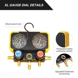 R134a R32 R22 R410a 냉매용 AC 매니폴드 계량기 키트, 자동차 호스 포함 정밀