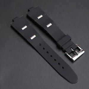 불가리 남성 여성 부드럽고 편안한 방수 시계 밴드 고무 22MM 24MM 접이식 블랙 먼지없는 실리콘 시계 스트랩