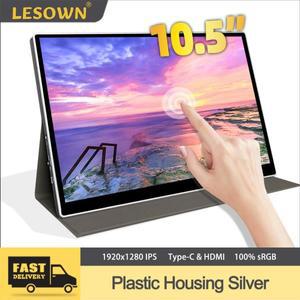LESOWN 소형 보조 모니터 10.5인치 LCD 터치스크린 패널 1920×1280 IPS 100% sRGB  C Windows mac OS용 HD