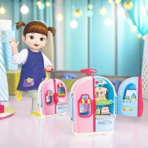 척척박사 우유와 콩순이 냉장고 변신 캐리어 주방놀이 얼음 음식모형 캐릭터 장난감 세트
