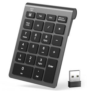 LIGANSTAR 번호 패드, 무선 숫자 키패드 22 키, 2.4GHz USB 수신기를 사용한 10가지 주요 재무 회계 데이터 입력, Surface Pro, 노트북, 데스크탑, PC, 노트북용 휴대용 키보드 확장 기능