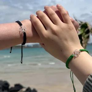 행운의 네잎클로버 매듭 우정 끈팔찌 커플 우정 소원 아이템 2컬러 [Lucky Clover Knot String Bracelet Love Friendship Wish Item]
