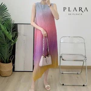 플라라 (88까지)사선랩선셋플리츠나시원피스_PK3SOP080C