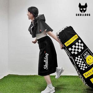스컬독 남녀공용 판초우의 비치마 투피스 세트 초경량 바람막이 레인코트 우비 비옷 레인슈트 블랙