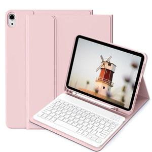 [미국배송] 키보드가 있는 11세대/10세대 IPAD용 BQDIYOO 케이스 펜슬 홀더 무선 키보드 및 슬림 경량 소프트 커버 자동 웨이크/슬립 핑크색 11인치 A16/10.9인치 IPAD 10 케이스(2025/2022)
