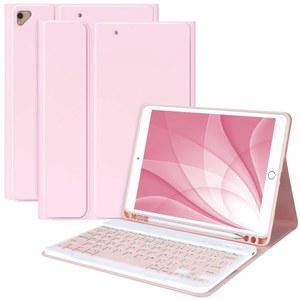 [미국배송] 9세대 8세대 IPAD 10.2인치 키보드 케이스 탈착식 블루투스 및 펜슬 홀더 10.2인치/IPAD AIR 10.5(3세대)/IPAD PRO 10.5인치 자동 절전/웨이크 기능(핑크) 포함