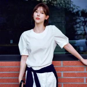 나이스클랍 라운드넥 블라우스 A252PWB407