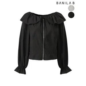 [하프클럽/바닐라비]여성 밴딩프릴카라 집업 블라우스