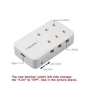 BETAFPV Cetus 레이싱 드론 액세서리, 6 포트 1S 배터리 충전기, Lipo-Battery C 타입 충전기, BT2.0 및 PH