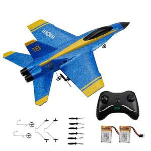 OTTCCTOY RC 비행기 리모컨 RTF 2채널 비행기, 2.4GHz 무선 제어 F18 제트 항공기, 배터리 2개 포함