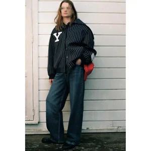[정품] 자라 자켓 데일리 야상 아웃터 ZARA YALE 스트라이프 봄버 재킷