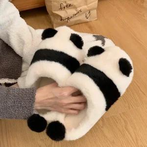 남여공용 털 샌들 신발 여자 사무실 거실슬리퍼 겨울실내화 판다슬리퍼 푹신쪼리
