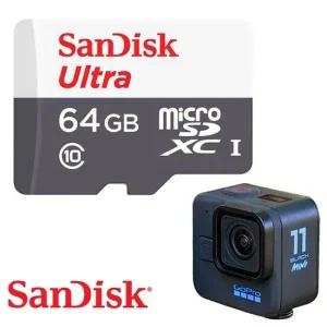 고프로11 미니 호환 SD카드 64GB 메모리 저장 카드 삼각대 어댑터 고프로10 고프로9 히어로
