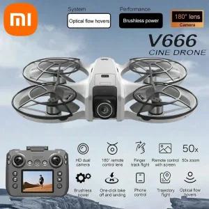 드론액세서리 Xiaomi V666 미니 드론 4K 전문 공중 8k 듀얼 카메라 장애물 회피 Brushless Quadcopter Kid