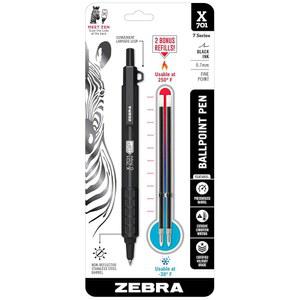 [미국배송] 지브라 펜 X-701 전술 볼펜 및 리필 파인 포인트 0.7MM 블랙 잉크 1개 리필 2개(29811)