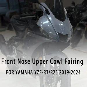 Yamaha YZF R3 R25 2019-2024 앞 코 어퍼 카울 페어링 헤드 라이트 커버 마스크 커버 코 업그레이드 스타일