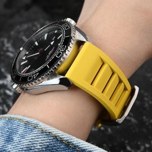 FKM 스트랩 19/20/21/22/24mm Omega MoonSwatch 시계 밴드 용 Tissot Seiko Casio 범용 퀵 릴리스 불소 고