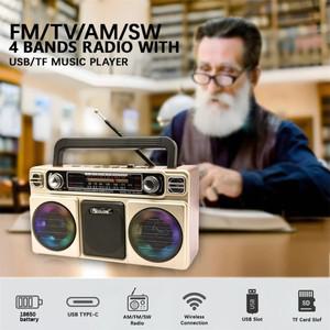 레트로 휴대용 카세트 라디오 듀얼 밴드 AM 음악 플레이어 스피커 텔레스코픽 안테나 야외 스테레오