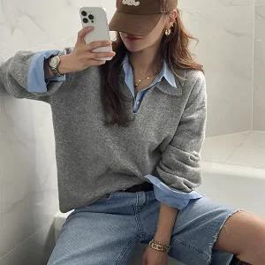 [난닝구] 스덴오 루즈핏카라니트