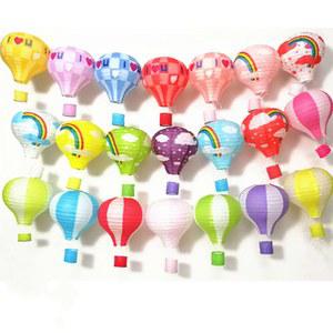 10-16 인치 (25-40cm) 무지개 열기구 종이 랜턴 바 데코 라, 장식 어린이 생일 웨딩 용품 파티