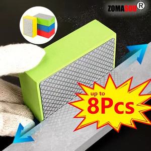 1-8Pcs 상단 다이아몬드 핸드 폴리싱 패드 타일 유리 연마 그라인딩 블록 스톤 대리석 세라믹 샌딩 디스크