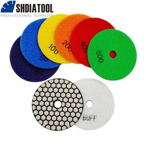 SHDIATOOL 6pcs 100mm 다이아몬드 연마 패드 # 30-3000 건식 샌딩 화강암 대리석 도자기 타일 연삭 플레이
