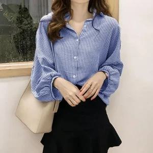 ONM 여성 3컬러 러블리 루즈핏 내추럴 무드 체크 남