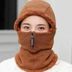 방한 모자 후드 넥워머 브라운 귀덮개 뽀글이 방한용 후드넥워머 모자넥워머 겨울넥워머