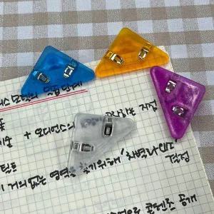 [셀러에이드]4p 클립 사무용 집게 집게 모서리 사무용 집게 삼각 서류 페이퍼