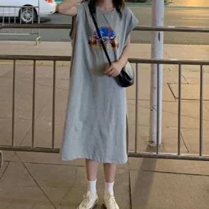 고품질 쿨샵 가벼운외출 루즈핏 민소매 롱원피스 캐주얼 (W9F2C87)
