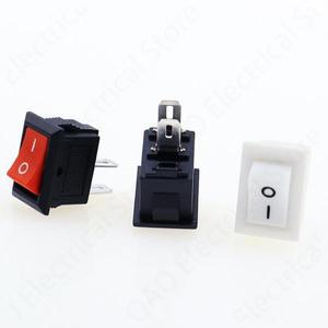 5/10Pcs 푸시 버튼 스위치 10x15mm SPST 2Pin 3A 250V KCD11 스냅인 On/Off 로커 10MM * 검정색 빨간색과