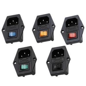 1set 10A 250V 입구 모듈 플러그 로커 스위치 수 전원 소켓 3 핀 IEC320 C14 + 퓨즈 New