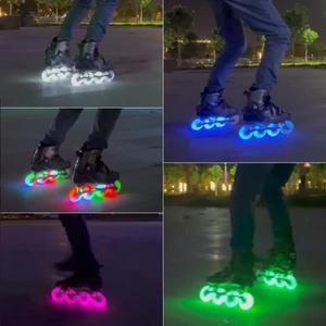 LED 플래시 휠 인라인 스케이트, 스피드 록 팬시 롤러 PU 타이어, 60mm, 4 개