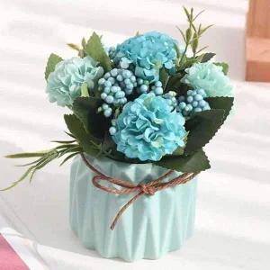 인조꽃 가짜꽃 화분 조화 실내조경 블루 수국