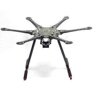탄소 섬유 랜딩 기어가 장착된 FPVDron S550 헥사콥터 프레임 키트 6축 드론 화염