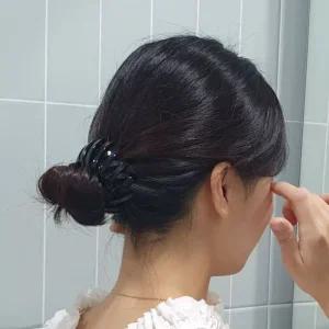 P1 포니 올림머리 만두핀 똥머리집게핀 블랙 만두핀 똥머리집게핀 똥머리핀 올림머리핀 올림머리집게핀