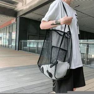 [하프클럽/]빅사이즈 망사 비치백휴가가방