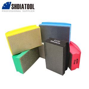 SHDIATOOL 1pc Grit50-800 다이아몬드 핸드 폴리싱 패드 콘크리트 스톤 화강암 대리석 90X55mm 폼 후원자