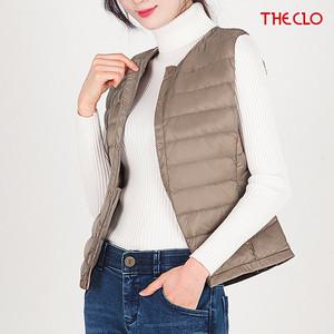 여성덕다운 라운드넥 패딩조끼 경량 오리털 빅사이즈