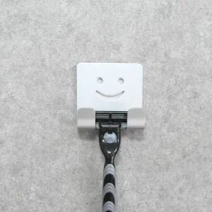 [모나코올리브]무타공 파워접착 스마일 알루미늄 면도기걸이