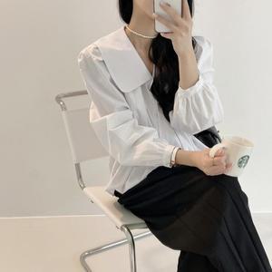 [더빈츠] 빅카라 핀턱 블라우스