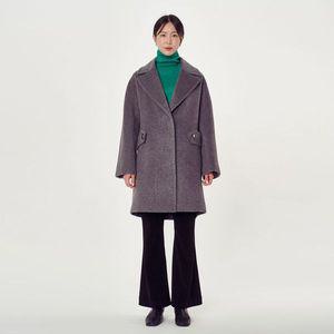 [르브릭]핸드메이드 빅카라 울 코트_그레이