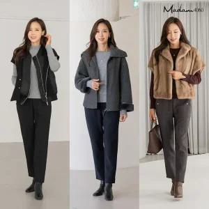 [론칭가 69900원][마담4060] 24FW 포켓포인트 기모 밴딩팬츠 3종