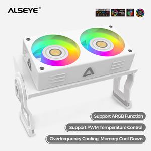 ALSEYE RAM ARGB 메모리 쿨러 화이트 60mm 듀얼 팬 PWM 1200-2000RPM 라디에이터 DDR2/3/4/5 냉각