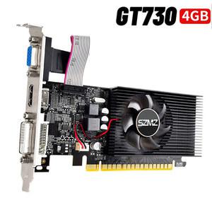 냉각 선풍기 포함 컴퓨터 게이밍 그래픽 카드 데스크탑 PC용 HDMI 호환 VGA DVI 저소음 GT730 비디오 카드 4GB DDR3 128 비트