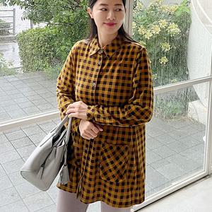 체크 셔츠 / 22FW38 / 엄마옷 / 빅사이즈 / 할머니옷 / 실버다이아몬드