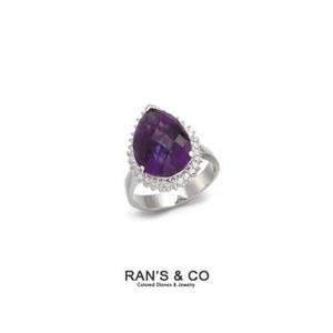 [RAN'S&CO][란스앤코] RAN`S&CO 천연자수정(5캐럿) 페어 반지