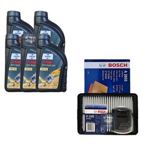 코나 1.6 가솔린 터보 훅스 타이탄 GT1 플렉스 C23 5W30 5L SP 보쉬 엔진오일세트