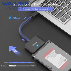 WAVLINK 하드 드라이브 어댑터 케이블 USB3.0-SATA III 5Gbps 데이터 전송 컨버터 변환기 외장 커넥터 2.5