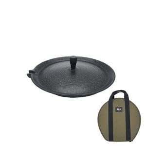 주물이 주물 솥뚜껑 캠핑 국산 삼겹살 바베큐 주물 불판 33cm + 전용가방